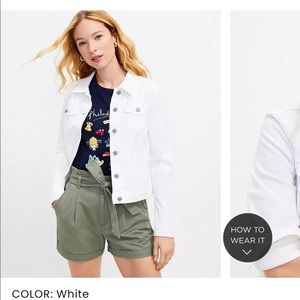 Loft white denim jean jacket